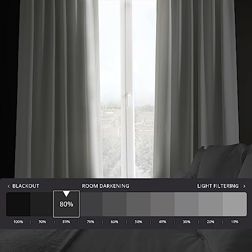 HPD Half Price Drapes Bellino Room Darkening Curtains 108 Inches Long Curtains for Bedroom & Living Room (1 Panel), 50W x 108L, Chalk Off White