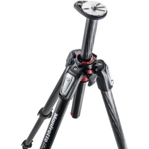 Manfrotto MT055CXPRO3 055 Carbon Fiber 3-Section Tripod with Horizontal Column (Black) Includes A Bonus ZAYKiR Tripod Strap Non-Slip with Two Quick-Release Loops (Black)