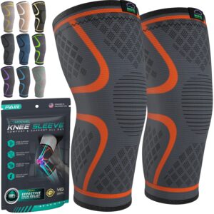 modvel compression knee brace for women & men - 2 pack knee brace for women running knee pain, knee support compression sleeve, workout sports knee braces for meniscus tear acl & arthritis pain relief