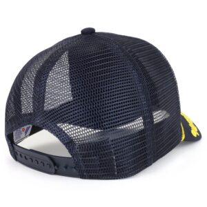 Armycrew Captain Oak Leaf Embroidered Trucker Mesh Cap with Yellow Rope - Navy Navy