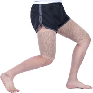 Doc Miller Thigh Compression Sleeve for Men Women 1 Pair – Quad & Thigh Compression Wrap - Braces for Thigh Pain Muscle Recovery - Hamstring Compression Sleeve Silicone Band - 1 Pair