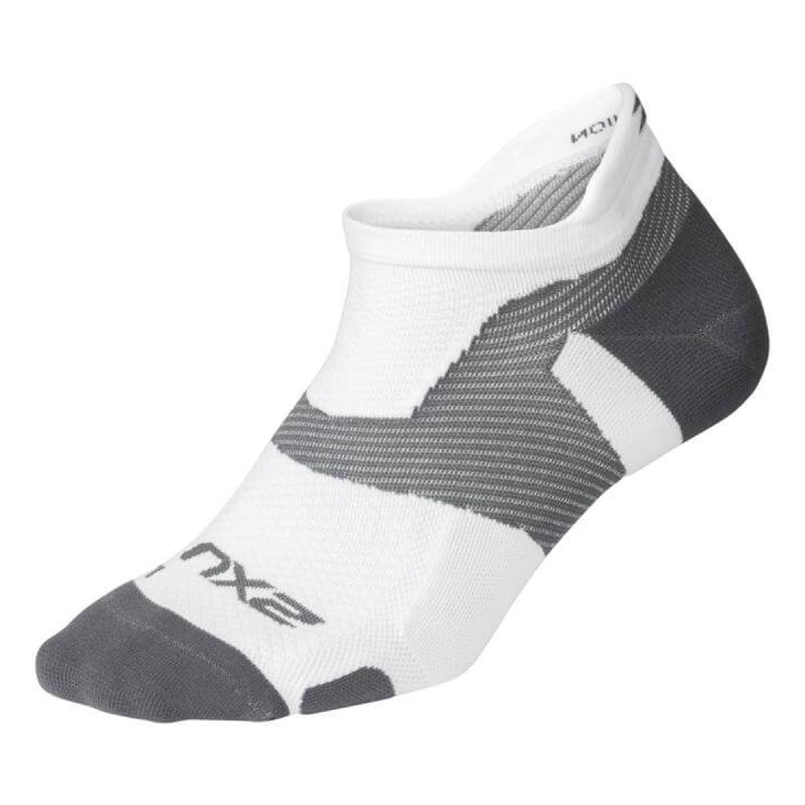 2XU Vectr No Show Sock, Black/Titanium, Large