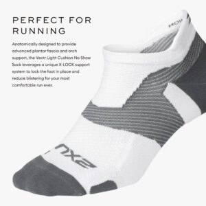 2XU Vectr No Show Sock, Black/Titanium, Large