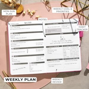 Clever Fox Planner – Undated Weekly & Monthly Planner for Productivity, Time Management & Goals – Organizer Journal – A5 (Hot Pink)