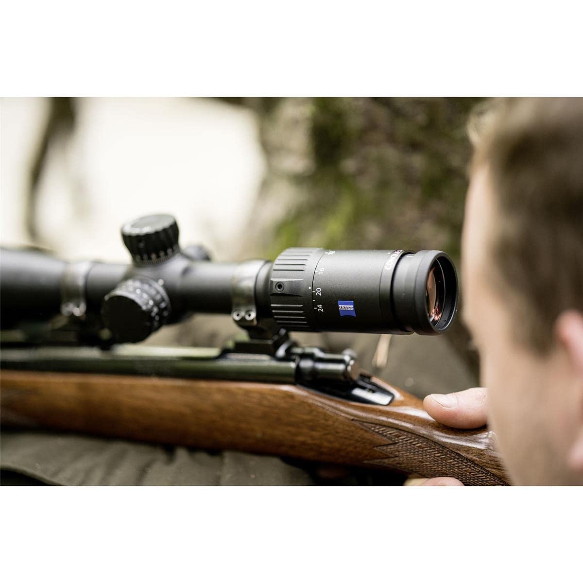 ZEISS Conquest V4 4-16x44 Riflescope with Z-Plex Reticle 20 Non-Illuminated with Side Parallax Adjustment and External Elevation Turret with Ballistic Stop - .25 MOA, Black