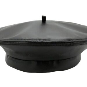 Emstate Winner Caps Unisex Cowhide Leather Beret Made in USA (Black)