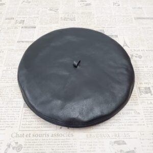 Emstate Winner Caps Unisex Cowhide Leather Beret Made in USA (Black)