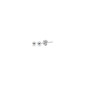 gold earrings for women men | 14k white gold 2mm polished tiny ball bead stud earrings