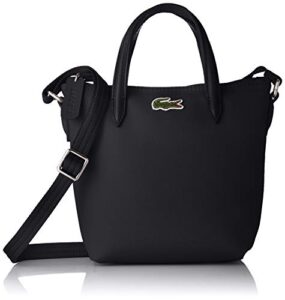 lacoste womens xs shopping cross bag, nf2609po, black, one size