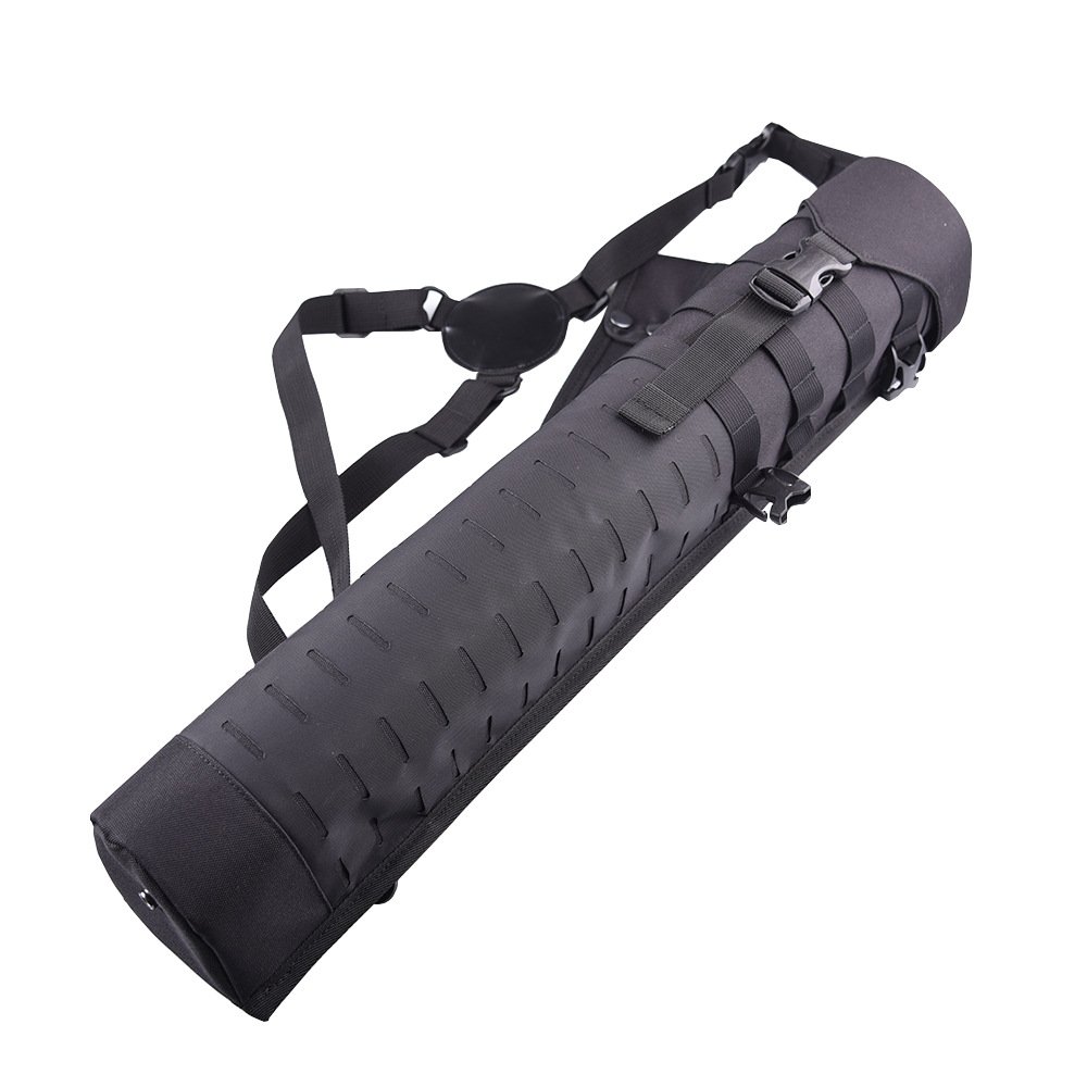 UNISTRENGH Multifunctional Tactical Arrow Quiver Single Shoulder Bag Hanging Belt Storage Cylinder Arrow Pot (Black)