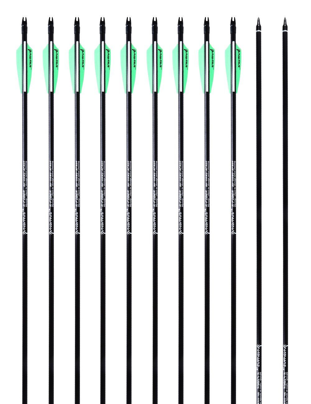 PANDARUS Archery 30inch 8mm Fiberglass Hunting Practice Arrows with Replaceable Arrowhead Spine 500 for Recure and Compound Bow Target