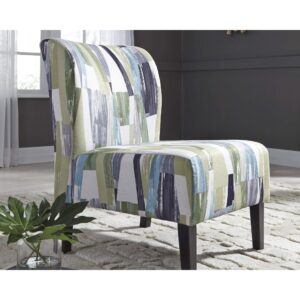 Signature Design by Ashley Triptis Abstract Print Contemporary Accent Chair, Green, Blue & White