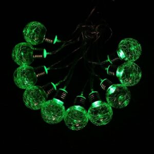 Hampton Bay 10-Light 12 ft. Integrated LED Clear Crackle Glass Ball String Light Set