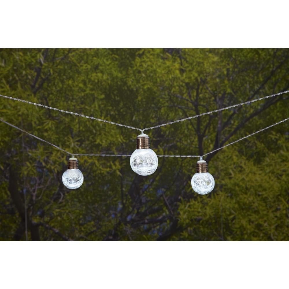 Hampton Bay 10-Light 12 ft. Integrated LED Clear Crackle Glass Ball String Light Set