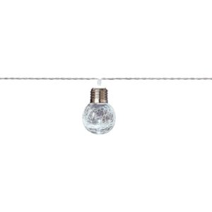 Hampton Bay 10-Light 12 ft. Integrated LED Clear Crackle Glass Ball String Light Set