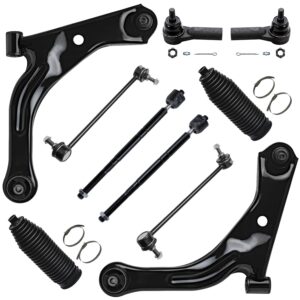 detroit axle - front end 10pc suspension kit for ford escape mazda tribute mercury mariner 2005-2009, 2 lower control arms w/ball joints inner & outer 4 tie rods 2 boots 2 sway bar links replacement