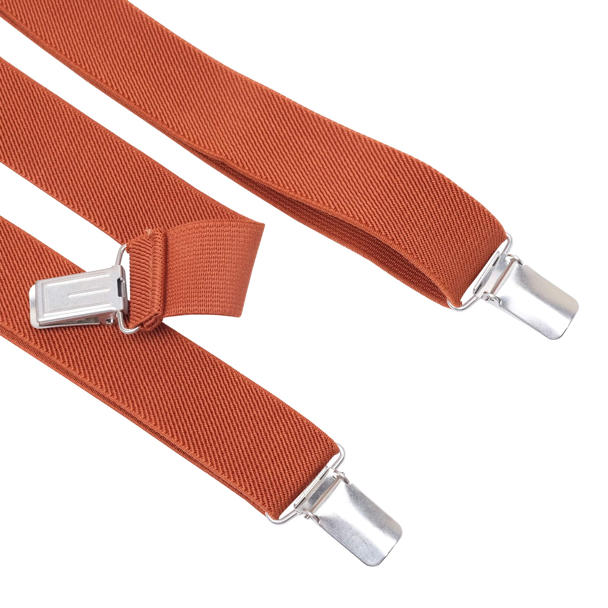 Action Ward Suspenders for Men | Y Back Elastic Suspender Braces (Brown Rust,1Pack)