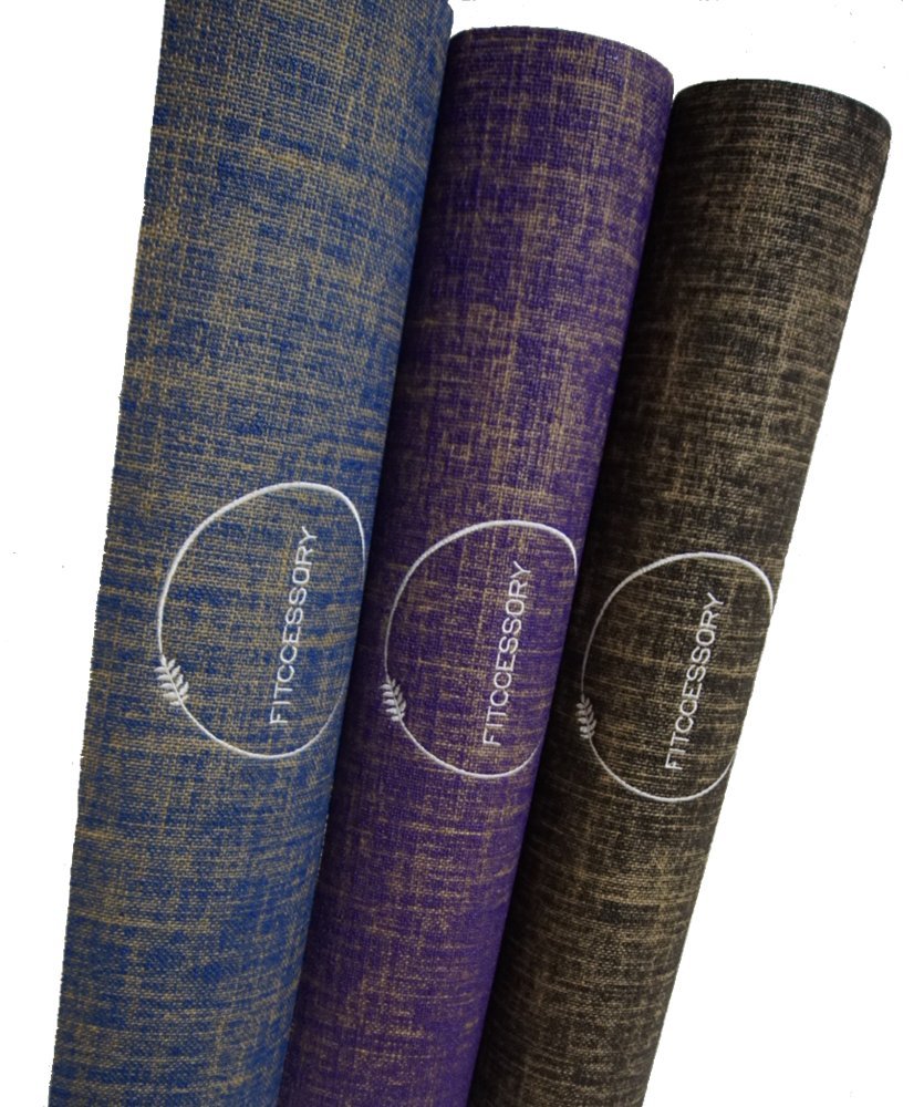 100% Eco-friendly Hemp Yoga Mat - Double Sided - Non-Toxic/Non-slip (Brown)