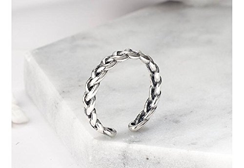 Braided Celtic Love Knot Open Statement Rings Sterling Silver 925 Adjustable Twisted Ring Antique Vintage Eternity Promise Stacking Ring Finger Band for Women