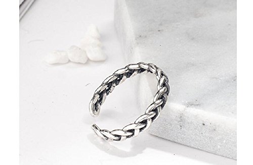 Braided Celtic Love Knot Open Statement Rings Sterling Silver 925 Adjustable Twisted Ring Antique Vintage Eternity Promise Stacking Ring Finger Band for Women