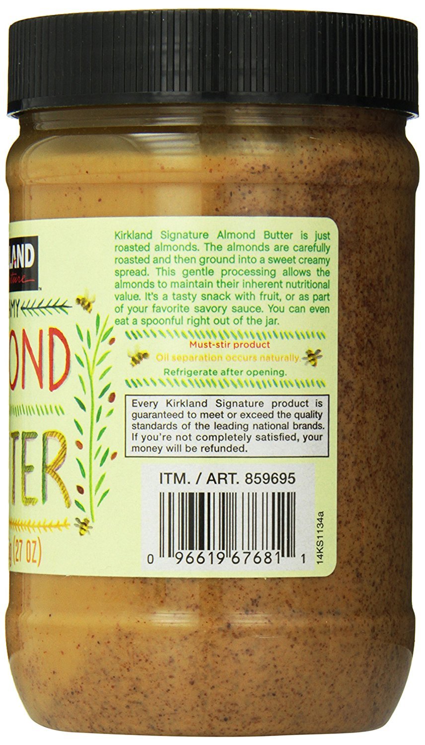 Kirkland Signature - Creamy Almond Butter, 27 Ounce - 3 Jars