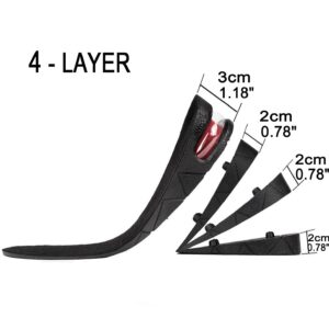 Lansian Height Increase Shoe Insoles for Men Women, 4-Layer 3.54 inch Shoe Lifts Pad Lift Kit Air Cushion Heel Inserts Breathable