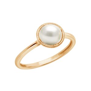 amazon essentials 10k gold imported crystal pearl june birthstone ring, size 6 (previously amazon collection)