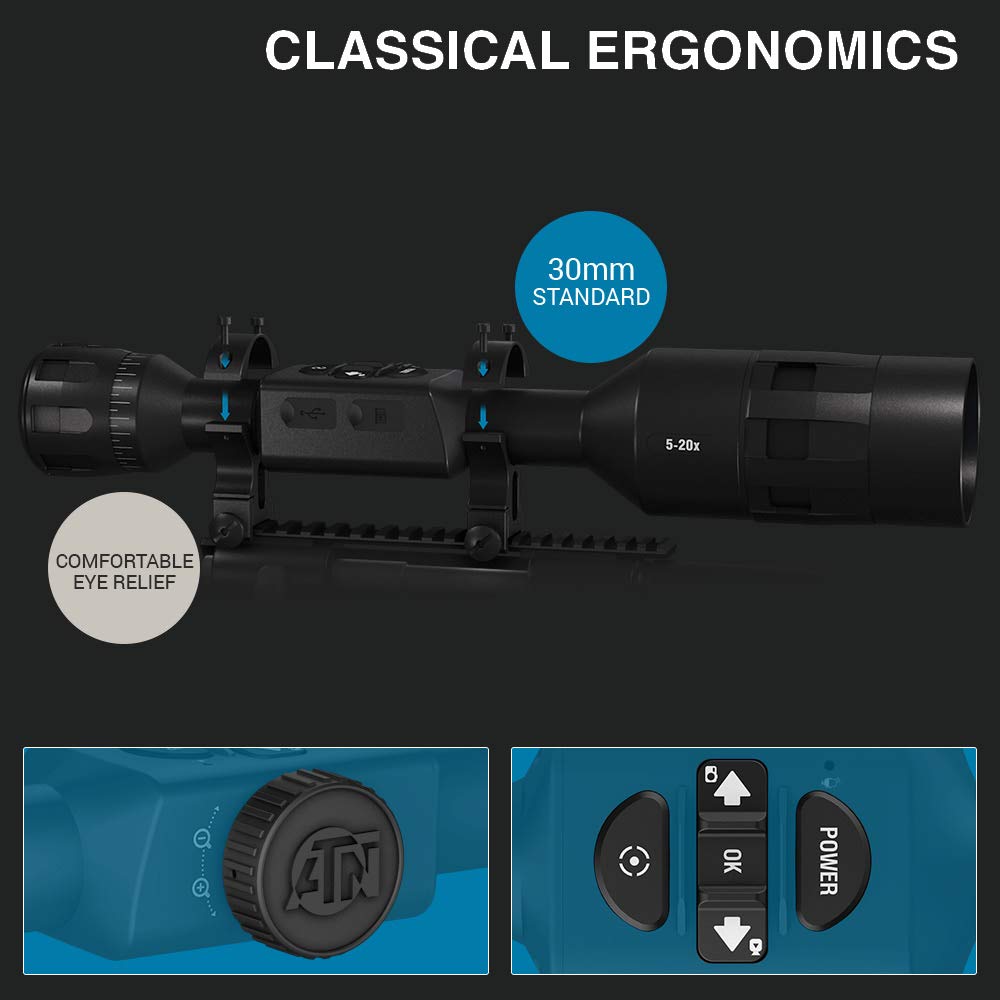 ATN X-Sight 4K Pro Smart Day/Night Hunting Scope w/ Ballistics Calc, 3864x2218 Resolution, Video Record, Wi-Fi, 18hrs+ Battery