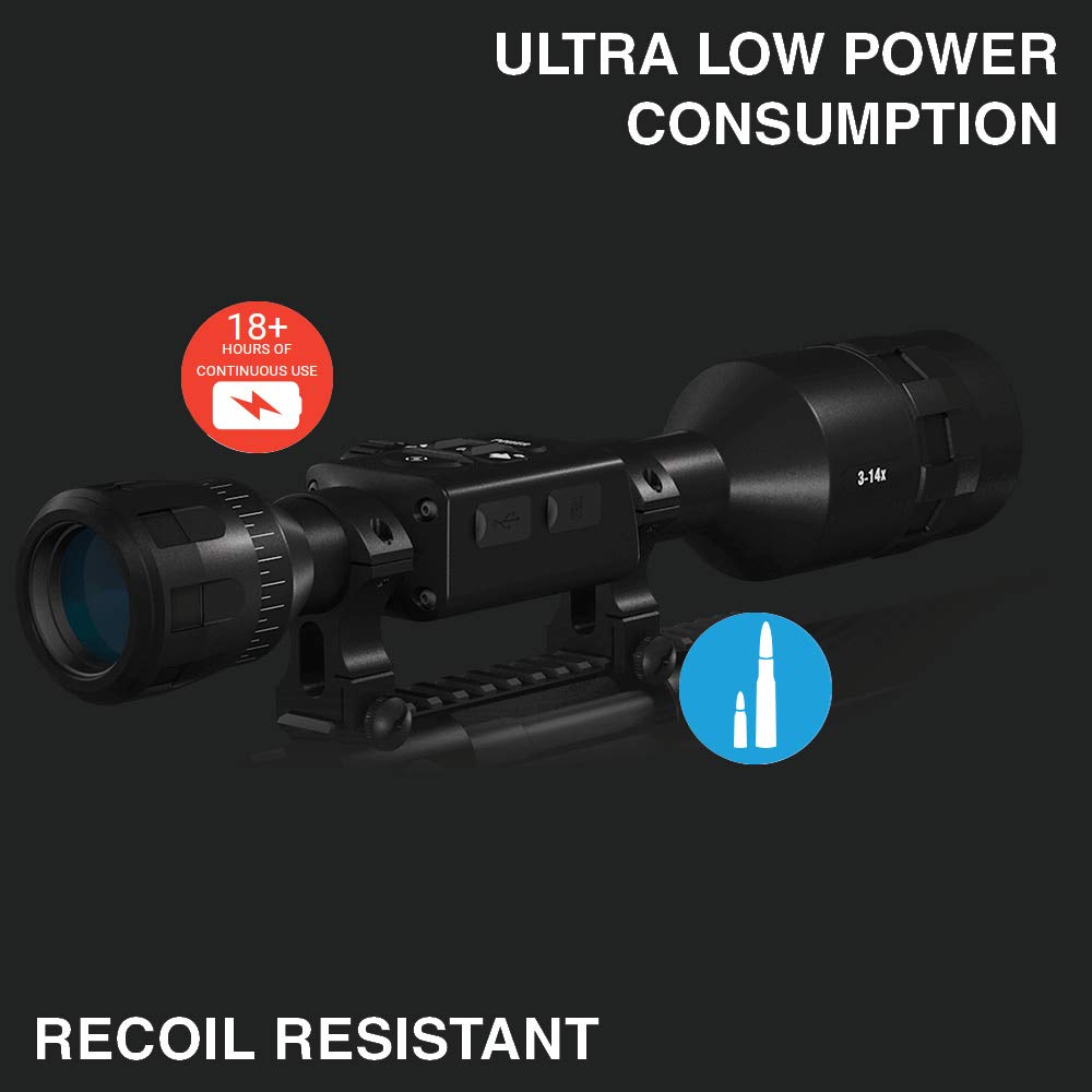 ATN X-Sight 4K Pro Smart Day/Night Hunting Scope w/ Ballistics Calc, 3864x2218 Resolution, Video Record, Wi-Fi, 18hrs+ Battery