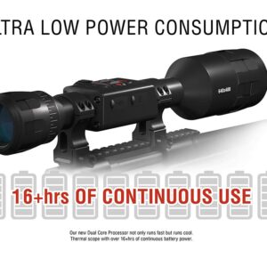 ATN Thor 4, Thermal Rifle Scope with Full HD Video rec, WiFi, GPS, Smooth zoom and Smartphone controlling thru iOS or Android Apps