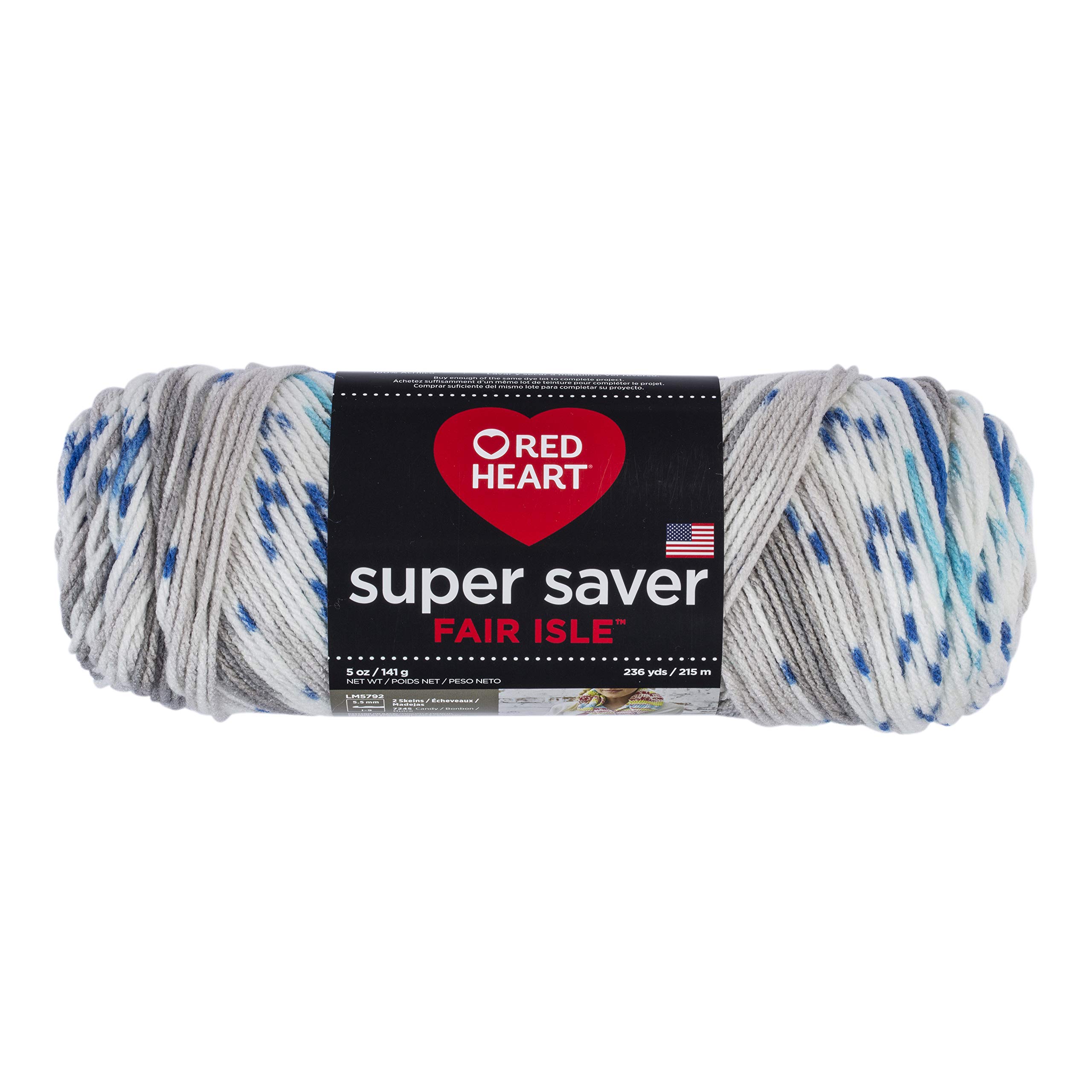 RED HEART Super Saver Yarn, Fair Isle-Calm