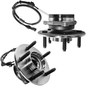 detroit axle - 4wd front wheel bearing hubs for 2000-2003 ford f-150 [4-wheel abs], replacement 2001 2002 f-150 [5 stud, m14 studs] wheel bearing and hubs assembly set