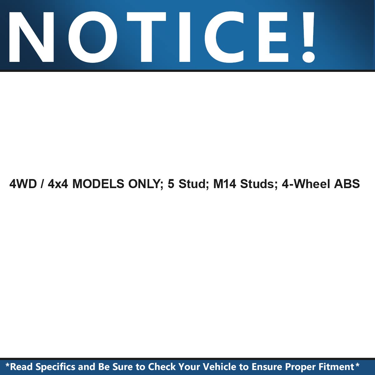 Detroit Axle - 4WD Front Wheel Bearing Hubs for 2000-2003 Ford F-150 [4-Wheel ABS], Replacement 2001 2002 F-150 [5 Stud, M14 Studs] Wheel Bearing and Hubs Assembly Set