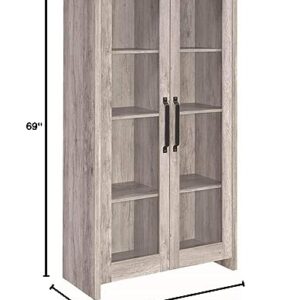 Coaster Home Furnishings Alejo 2-door Tall Cabinet Grey Driftwood