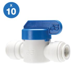 Speedfit 1/4 Inch Shut Off Valve, Push to Connect Plastic Plumbing Fitting, PPSV040808WP (10)