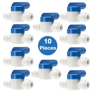 Speedfit 1/4 Inch Shut Off Valve, Push to Connect Plastic Plumbing Fitting, PPSV040808WP (10)