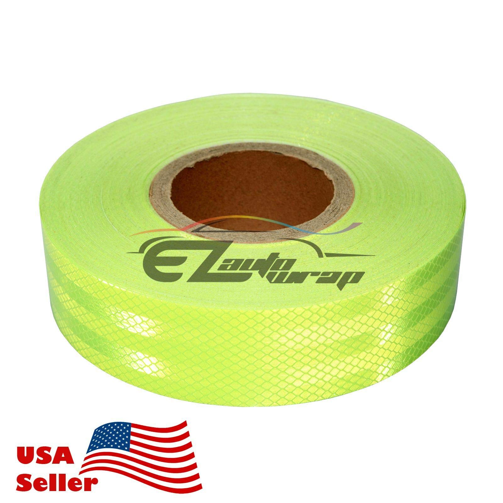 Free Tool Kit 2"x150ft Neon Yellow Night Reflective DOT-C2 Safety Tape Warning Caution Adhesive Conspicuity Marking Decal Sticker Roll Film Truck RV Trailer Boat ATV Construction Indoor Outdoor