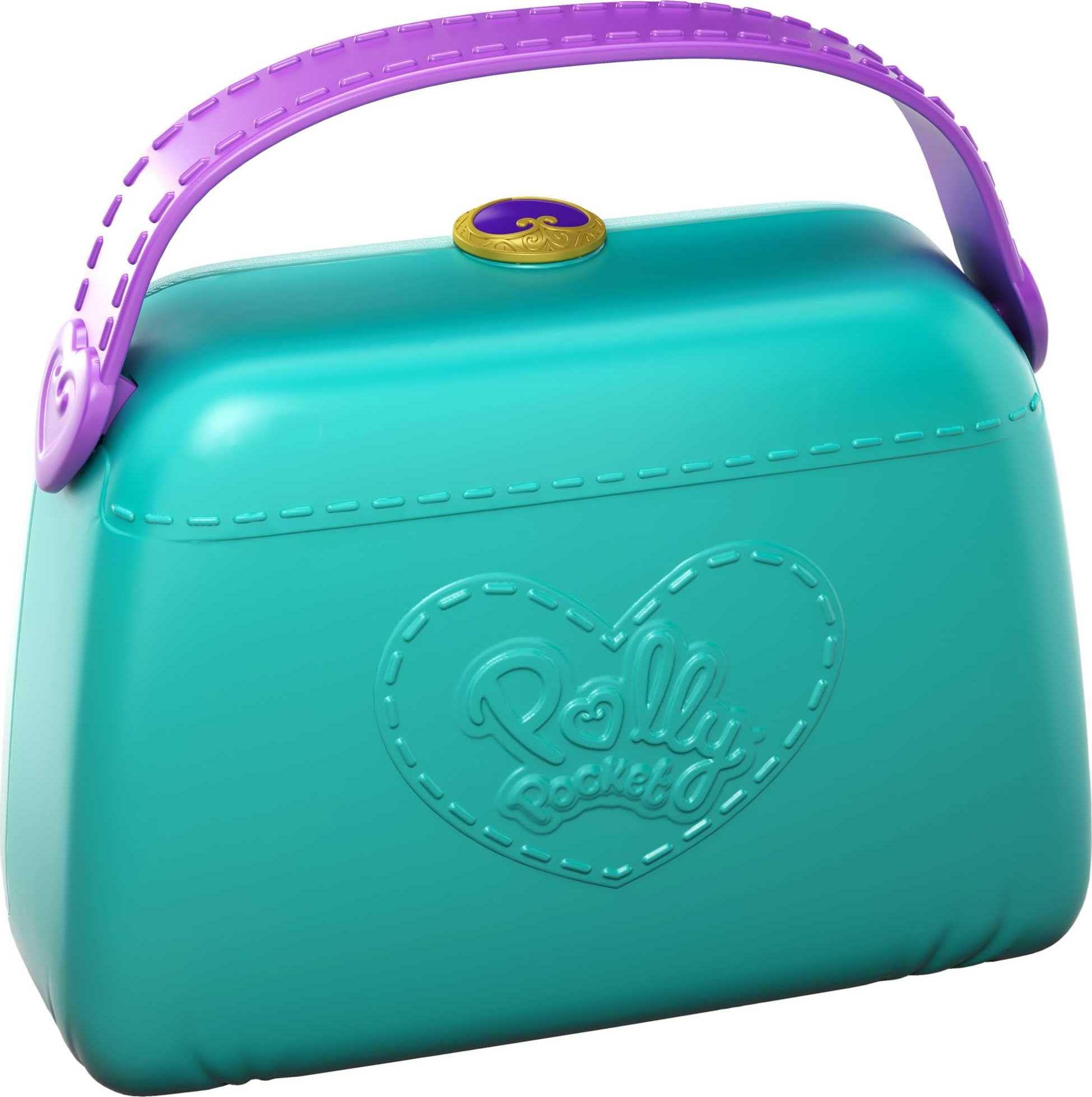 Polly Pocket 2-in-1 Playset, Travel Toy with 2 Micro Dolls & Surprise Accessories, Pocket World Mini Mall Escape Purse Compact