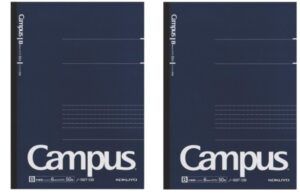 kokuyo campus pre-dotted notebook, semi b5-dotted 6 mm rule - 30 lines x 50 sheets - 100 pages, pack of 2 dark blue