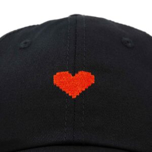 DALIX Pixel Heart Hat Womens Dad Hats Cotton Caps Embroidered Valentines Black