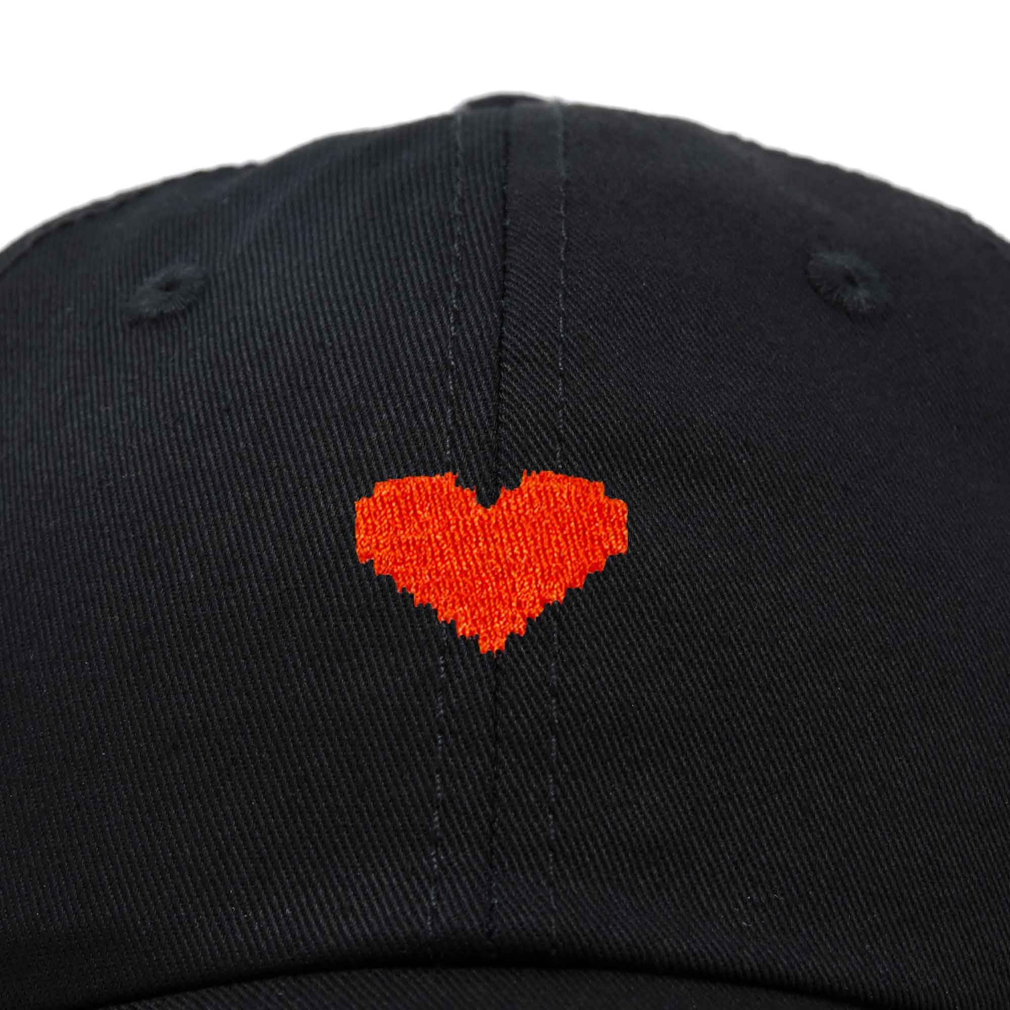 DALIX Pixel Heart Hat Womens Dad Hats Cotton Caps Embroidered Valentines Black