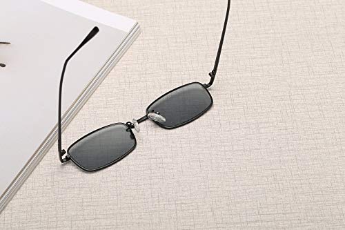 FEISEDY Vintage Small Rectangle Sunglasses Women Men Retro Trendy Square Metal Frame Sun Glasses B2295