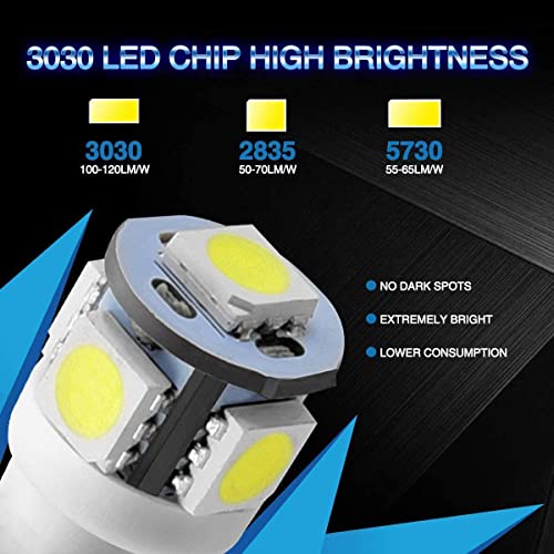 Marsauto 194 LED Bulbs 168 T10 2825 5SMD LED Bulbs Car Dome Map License Plate Lights Lamp White 12V (Pack of 2)