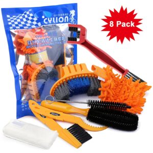 Oumers Bike Clean Brush Kit, 8pcs Bicycle Cleaning Tools Make Chain/Tire/Sprocket/Crank Bike Corner Stain Dirt Clean Shine. Durable/Practical