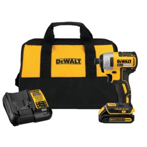 dewalt 20v max impact driver kit, cordless, storage bag, battery, and charger included (dcf787c1)