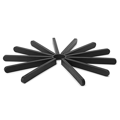 Umbra 1010039-040 Fanfare Silicone Trivet (Set of 2) Black,4.1 x 2.9 x 0.5