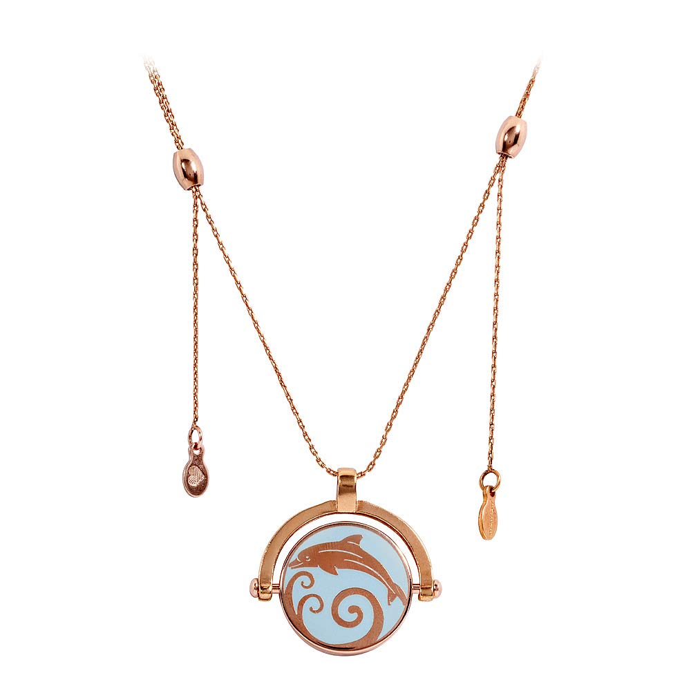 Alex and Ani Women's Color Infusion, Dolphin & Sand Dollar Necklace, Shiny Rose, Expandable