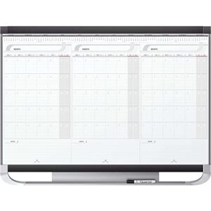 quartet prestige total erase three-month calendar, 36x 24, graphite frame color