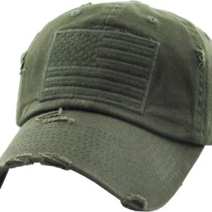 KBVT-209 OLV Tactical Operator with USA Flag Patch US Army Military Baseball Cap Adjustable