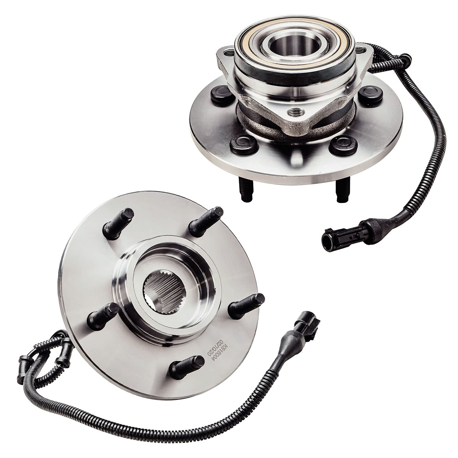 Detroit Axle - 4WD Front 2pc Wheel Bearing Hubs for 97-00 Ford Expedition Lincoln Navigator, 2 Wheel Bearing and Hubs Assembly 1997 1998 1999 2000 Replacement